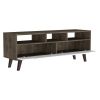 Oslo Tv Stand for TVÂ¬Â¥s up 51"; Two Drawers; Four Legs; Three Open Shelves -Dark Brown / White