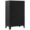 vidaXL Office Cabinet with Mesh Doors Industrial Black 29.5"x15.7"x47.2" Steel