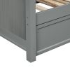 Twin Size Wood Daybed with Twin Size Trundle (Gray)