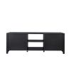 Farmhouse TV Stand; Wood Entertainment Center Media Console with Storage