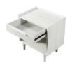 Modern Style Manufactured Wood One-Drawer Nightstand Side Table with Solid Wood Legs; White