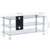 vidaXL TV Stand Transparent 35.4"x15.7"x15.7" Tempered Glass