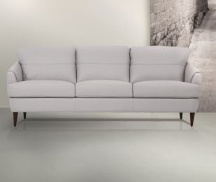 Helena Sofa; Pearl Gray Leather 54575