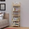 WTZ Bookshelf; Ladder Shelf; 5 Tier Bamboo Bookcase; Rustic Open Book Case for Bedroom; Living Room; Office; BC-238 Primary Colors