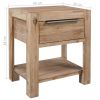 vidaXL Nightstand with Drawer 15.7"x11.8"x18.9" Solid Acacia Wood