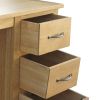 vidaXL Desk with 3 Drawers Solid Oak Wood 41.7"x15.7"x29.5"