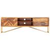 vidaXL TV Cabinet 55.1"x11.8"x17.7" Solid Sheesham Wood