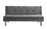 Cilliers Adjustable Sofa; Gray Velvet &amp; Chrome Finish 57195