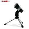 5 Core 2 Pieces Premium Mini Microphone Stand Tripod Universal Adjustable Desk Microphone Stand Portable Foldable Table Top Desktop Stand with Small P