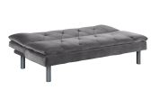 Cilliers Adjustable Sofa; Gray Velvet &amp; Chrome Finish 57195