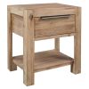 vidaXL Nightstand with Drawer 15.7"x11.8"x18.9" Solid Acacia Wood