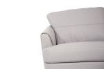 Helena Sofa; Pearl Gray Leather 54575