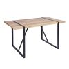 55.1"W x 31.5"D x 29.9"H Industrial Rectangular Dining Table; Oak & Black