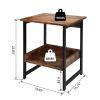 Side Table 2-Tier Coffee Tea End Table Nightstands for Sofa Simple Industrial Style - Vintage