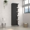 Urano Mirror Linen Cabinet; Four Interior Shelves; Five External Shelves -Black