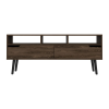 Oslo Tv Stand for TVÂ¬Â¥s up 51"; Two Drawers; Four Legs; Three Open Shelves -Dark Walnut