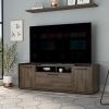 Lyon Tv Stand for TVÂ¬Â¥s up 55"; One Cabinet; Double Door -Dark Walnut