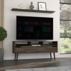 Oslo Tv Stand for TVÂ¬Â¥s up 51"; Two Drawers; Four Legs; Three Open Shelves -Dark Walnut