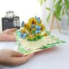 1pc Sunflowers Pop Up Card Handmade 3D Greeting Card Gift For Girl Woman Boss Best Friends; Birthday; Mothers Day; Valentines Day; Anniversary; Includ