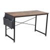 Home & Office Writing Desk with Storage Bag, Space-Saving Computer Table, Classic Retro Wood Grain XH