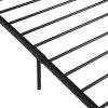 Queen Size Metal Platform Bed Frame with Sockets; USB Ports and Slat Support ; No Box Spring Needed Black