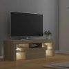 vidaXL TV Cabinet with LED Lights Sonoma Oak 47.2"x13.8"x15.7"