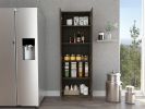 Multistorage Pantry Cabinet; Five Shelves; Double Door Cabinet -Dark Brown / Black