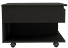 Luanda Lift Top Coffee Table; Casters; One Shelf -Black