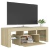 vidaXL TV Cabinet with LED Lights Sonoma Oak 47.2"x13.8"x15.7"