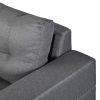 Sectional Sofa Set for Living Room with L Shape Chaise Lounge ; cup holder and Left or Right Hand Chaise Modern 4 Seat (Grey)