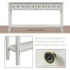 TREXM Rustic Entryway Console Table; 60&quot; Long with two Different Size Drawers and Bottom Shelf for Storage (Antique White)