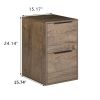 D400mm WOOD FILE CABINET 2 DRAWERS Grey