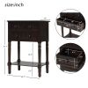 TREXM Narrow Console Table; Slim Sofa Table with Three Storage Drawers and Bottom Shelf for Living Room; Easy Assembly (Espresso)