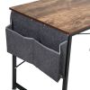 Home & Office Writing Desk with Storage Bag, Space-Saving Computer Table, Classic Retro Wood Grain XH