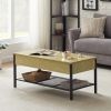 Wood Lift-Top Storage Coffee Table with Hidden Storage Compartment  for Living Room Office Reception Room