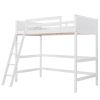 Solid Wood Twin Size Loft Bed with Ladder(White)(OLD SKU: WF191903AAK)