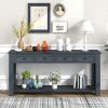 TREXM Console Table/Sofa Table with Storage Drawers and Bottom Shelf for Entryway Hallway (Navy)