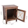 Set of 2 Nightstand, Bedside Furniture with X-Shaped Door, Bedroom End Table, Light Walnut