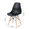 Living Room Chairs/Dining Chairs/Desk Chairs/Office Chairs/Leisure Chairs/Natural Beech Chairs with ABS backrest, a Set of 4, Black