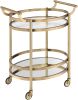 Lakelyn Serving Cart; Brushed Bronze &amp; Clear Glass 98190