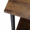 Side Table 2-Tier Coffee Tea End Table Nightstands for Sofa Simple Industrial Style - Vintage