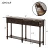 TREXM Console Table Sofa Table Easy Assembly with Two Storage Drawers and Bottom Shelf for Living Room; Entryway (Espresso)