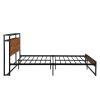 Queen Size Metal Platform Bed Frame with Sockets; USB Ports and Slat Support ; No Box Spring Needed Black