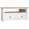 vidaXL Corner TV Cabinet White 36.6"x19.3"x19.3" Solid Pine Panama Range