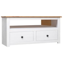 vidaXL Corner TV Cabinet White 36.6"x19.3"x19.3" Solid Pine Panama Range