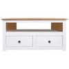 vidaXL Corner TV Cabinet White 36.6"x19.3"x19.3" Solid Pine Panama Range