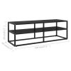 vidaXL TV Cabinet Black with Black Glass 47.2"x15.7"x15.7"