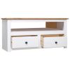 vidaXL Corner TV Cabinet White 36.6"x19.3"x19.3" Solid Pine Panama Range