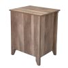 Set of 2 Farmhouse Nightstand, Wood Bedside Table with Drawer and Open Compartment, Light Brown XH