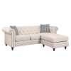 Waldina Reversible Sectional Sofa in Beige Fabric LV00643